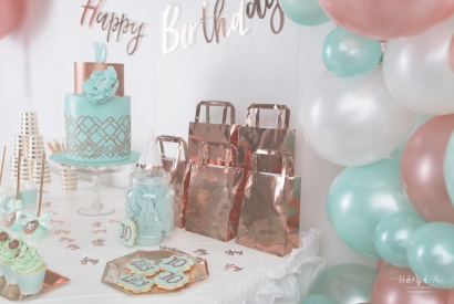 Anniversaire Rose Gold et Vert Mint