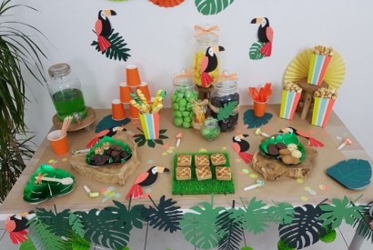 Jolie fête Tropical Party avec des toucans 