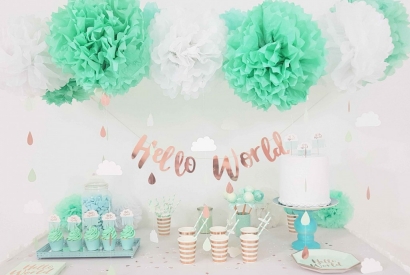 Baby Shower Mint et Rose Gold