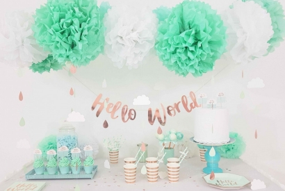 Baby Shower Mint et Rose Gold