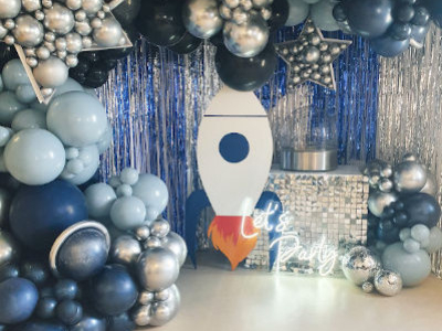 Ballon aluminium Fusée XL - fête d'enfants thème Espace cosmos