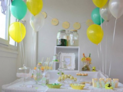 Baby Shower Vert Jaune et Argent pour Bébé